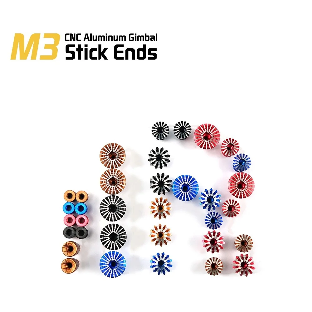 

FrSky 3D M3 3mm CNC Aluminum Gimbal Stick Ends Transmitter Stick Anti-slipping Cap for FrSky Taranis Q X7 and X9D Plus