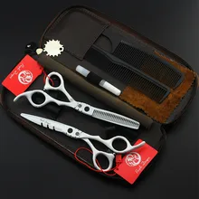 536#6 дюймов бренд Фиолетовый Дракон 4 шт. костюм Парикмахерские ножницы 440C Барберы белые ножницы для резки Thinning ножницы для волос