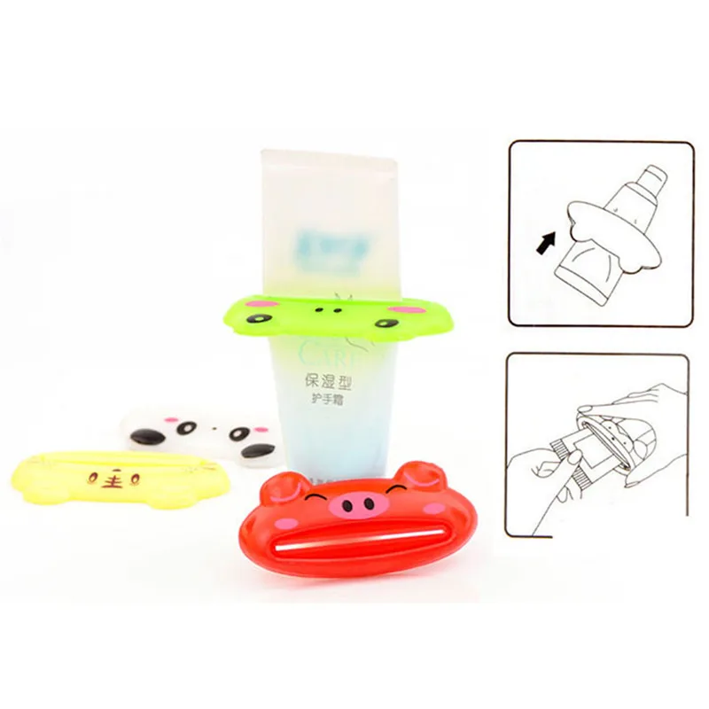 Cartoon Toothpaste Squeezer Tube Rolling Holder Toothpaste Dispenser Easy Press Squeezing Toothpaste Tool for Home Bathroom