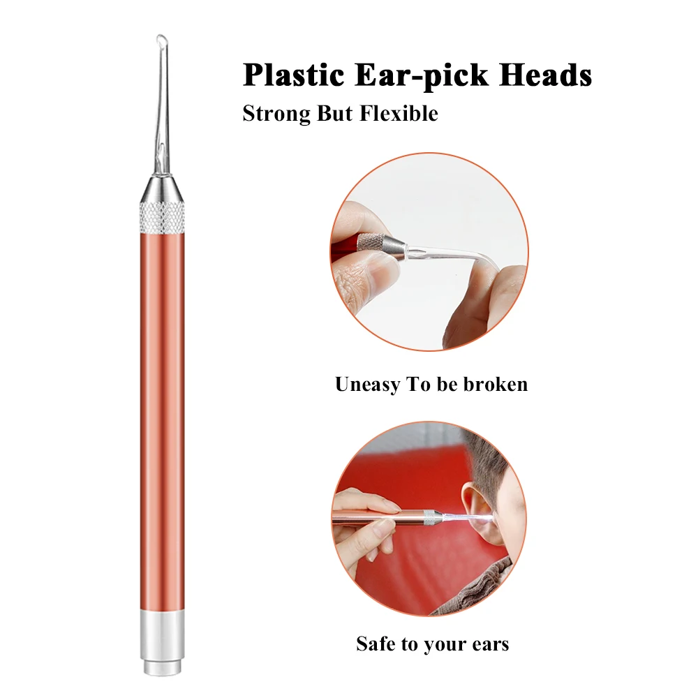 

3pcs Ear Wax Removal LED Light Ear Spoon Shiny Earpick Children Visible Earpick Ear Cleaning Random Color Delivery Health Care