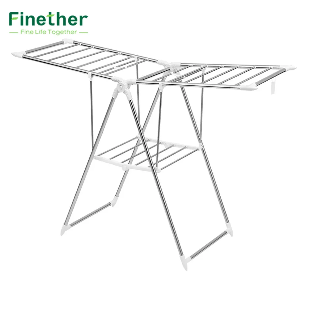 Finether Складная регулируемая Крытая сушильная стойка для помещений Органайзер
