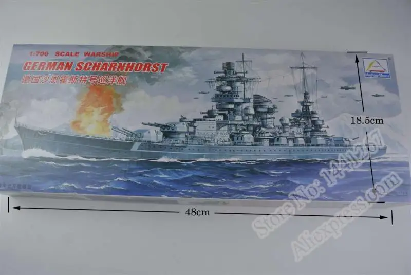 1: 700 Масштаб военный корабль Второй мировой войны немецкий SCHARNHORST Cruiser пластиковая сборка модель электрическая игрушка XC80917