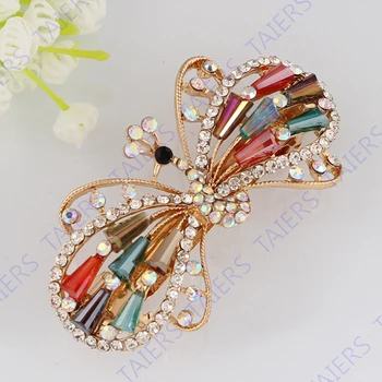 Billige Damen Bunten Haarspangen Zubehör Fünf Farbe Hairgrip Federclip Schmetterling Headwear Einzelhandel TAIERS