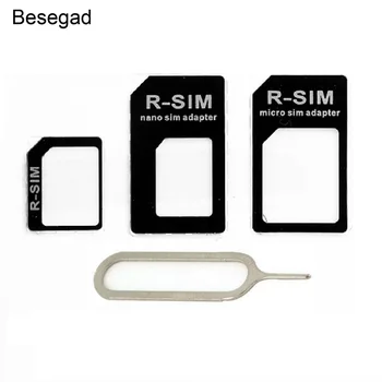 

Besegad Micro Nano Sims SIM Card Adapter Card holder for iPhone 4 4S 5 5S 6 6S 7 Plus samsung galaxy s4 S5 S3 Accessories