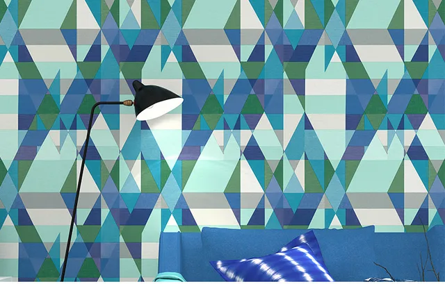 geometric graphics maze 3d shape effect wallpaper roll retro diamond