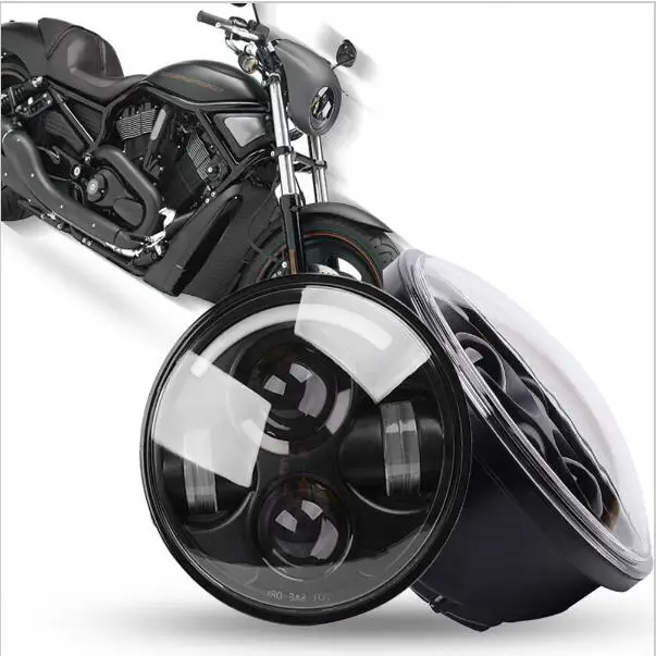 

Promotion 1pcs Motorcycle headlight Led Headlights Fit 5.75" H4 Headlamp With Angel Eye Car Led light