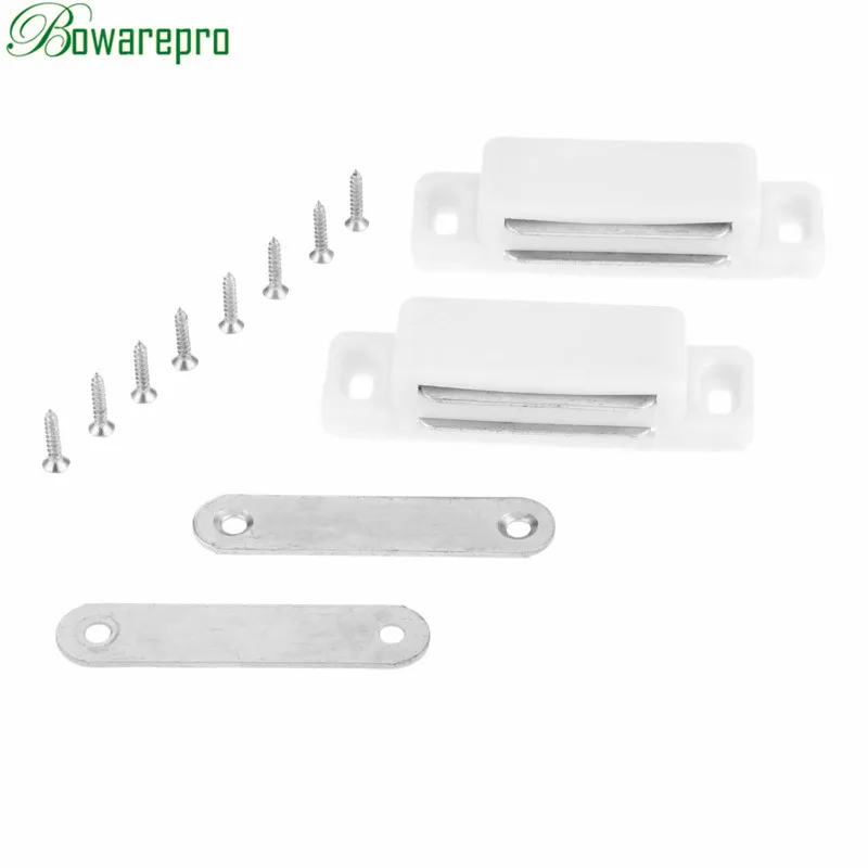 bowarepro 74*23MM Magnetic Door Catches Cupboard Wardrobe Magnetic Cabinet Latch Catches Stop Stoppers Self-Aligning Magnet 2pcs