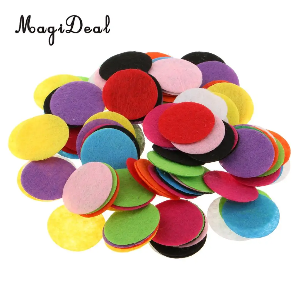 MagiDeal Hot 100Pcs Rainbow Color Round Felt Table Confetti Wedding Scatter DIY for Christmas Birthay Party Home Garden Decor