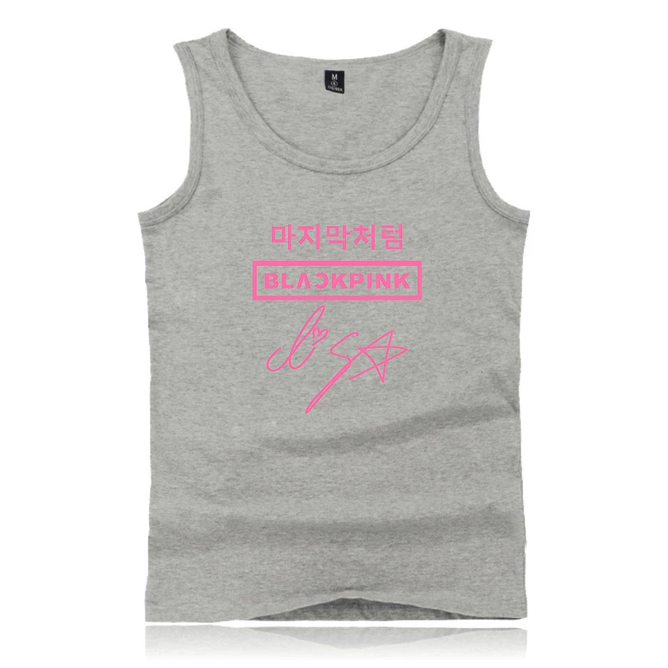201 BLACKPINK Sleeveless Shirts Tank Top Unisex Fitness Summer Shirts Mens Women Singlet Bodybuilding Workout Gym Vest Tops