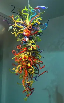 

Top Designed Multi Color Handmade Blown Glass Hanging Crystal LED Decoration Chandelier