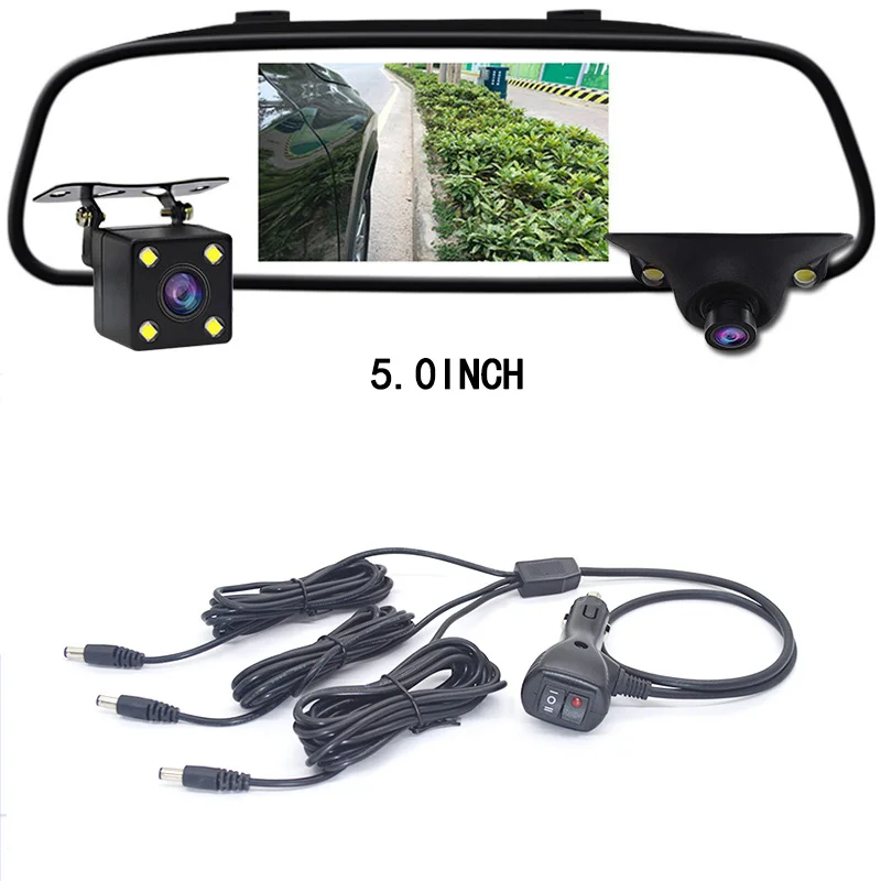 front and right 5.0 Qxny Мини HD Ночное Видение автомобиль левая и правая сторона ВИД Камера с 2 ИК светодиодный штормовой зоны съемки Водонепроницаемый простая установка - Название цвета: front and right 5.0