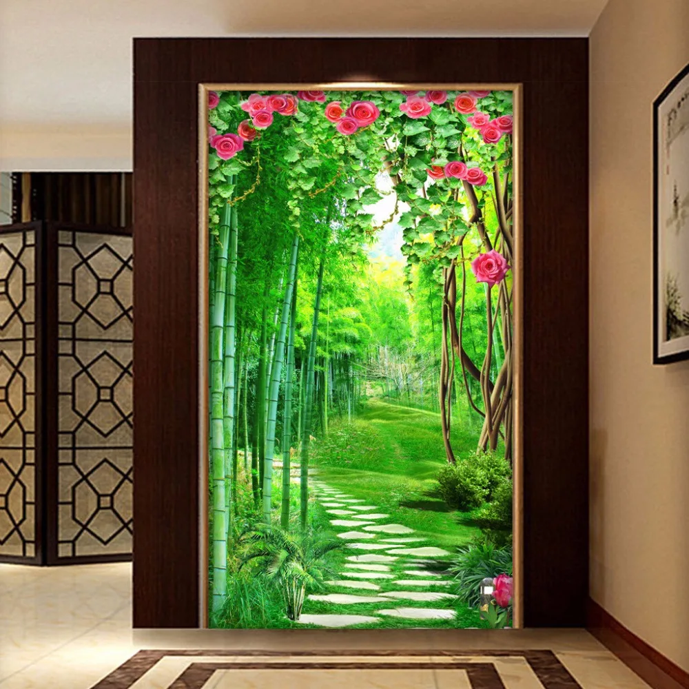 Online Shop Kustom Mural Wallpaper Untuk Dinding Dinding 3D Bunga