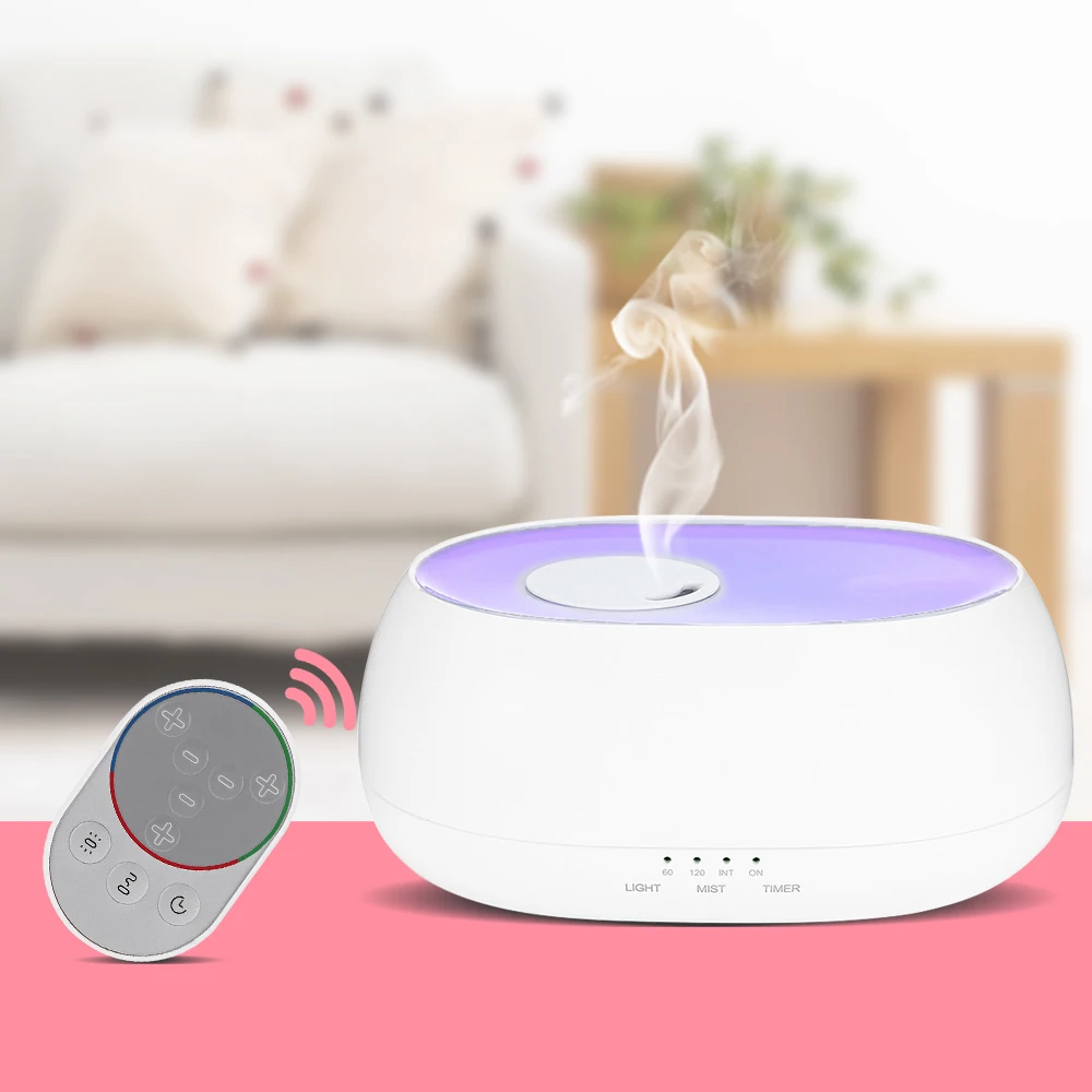 

500ml Air Humidifier Remote Control Ocean Mist Wood Grain Electric Aroma Diffuser Night Light Oil Diffuser Aromatherapy XJ