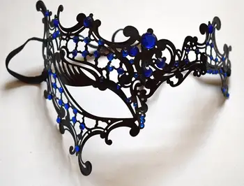 

Metal Filigree Laser Cut Ball Mask Christmas Halloween Charm Venetian Masquerade Rhinestone Mask Fancy Dress Party Eyemasks gift
