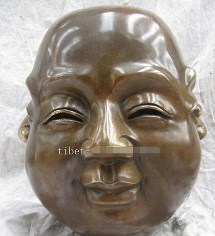 

Fast Shippingclassical pure copper carvings happy or angry, sad or joyous buddha statue