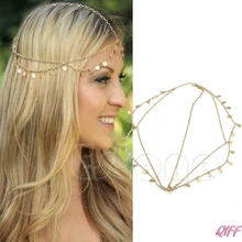 Богемная мода, женская металлическая цепочка на голову, ювелирное изделие, повязка на голову, повязка на голову