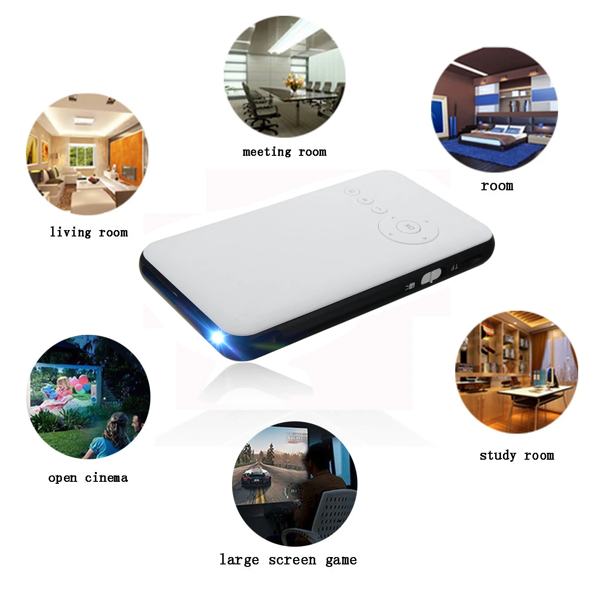 Mini LED HD DLP Portable Projector Smart Home Theater Cinema Movie Video Mini LED HD DLP Portable Projector Smart Home Theater Cinema Movie Video
