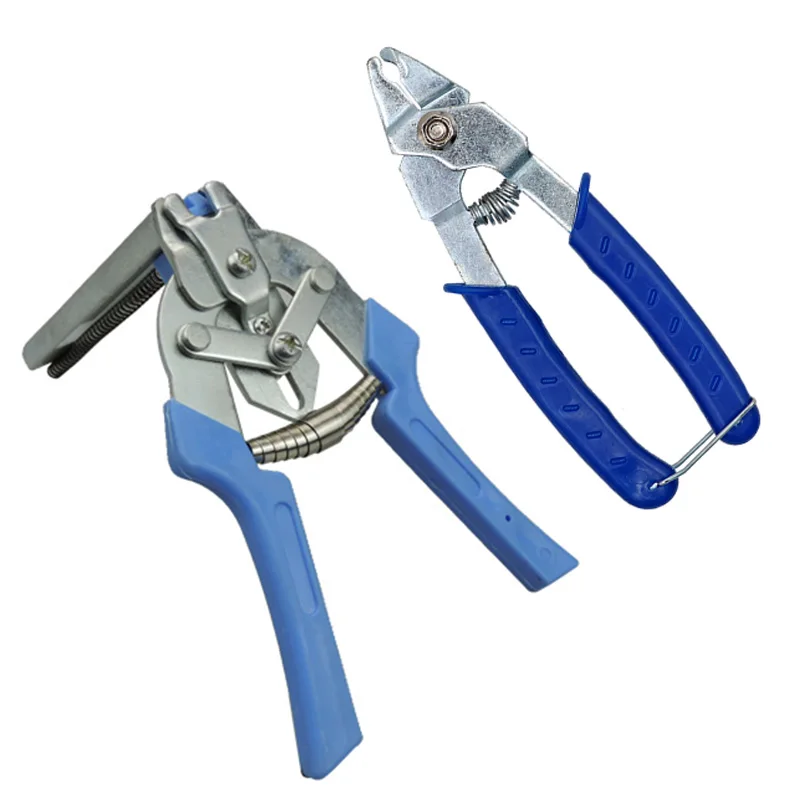 Chicken Wire Cage Clamp Automatic Pliers/ Hog Ring Pliers + M Nails Bird Rabbit Cage Installation Tools Coop Equipment