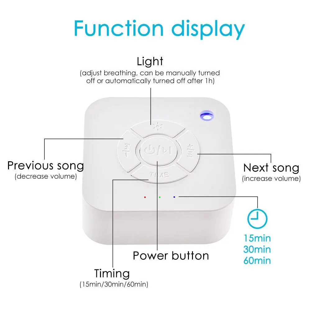 Звуковой аппарат белый генератор шума спа легкий сон ребенок дождь для расслабления для лечения детей