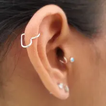 PINJEAS серьги-улитки открытым сердцем из нержавеющей стали, Rook «любящее сердце» серьги-гвоздики ювелирные аксессуары ‒ серёжки серьги для женщин