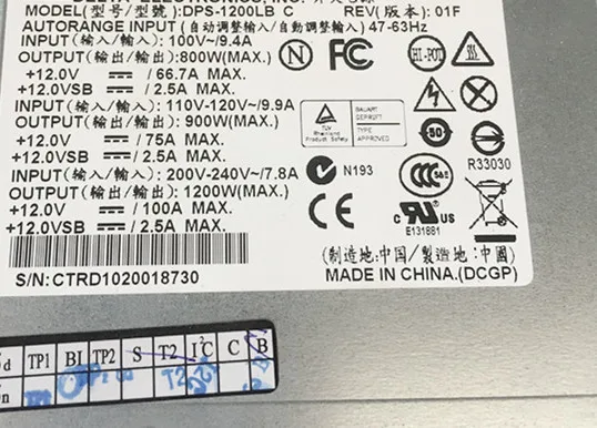 السفينة حرة 1200 واط psu لخادم DPS-1200LB c pc امدادات الطاقة لخادم DPS-1200LB c CTRD1020018806 1200 واط