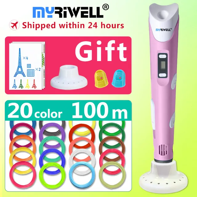 Special Price myriwell 3d pen 3d pens,new Year gift 1.75mm ABS/PLA Filament, 3d model, 3d magic pen,Kids birthday present Christmas present