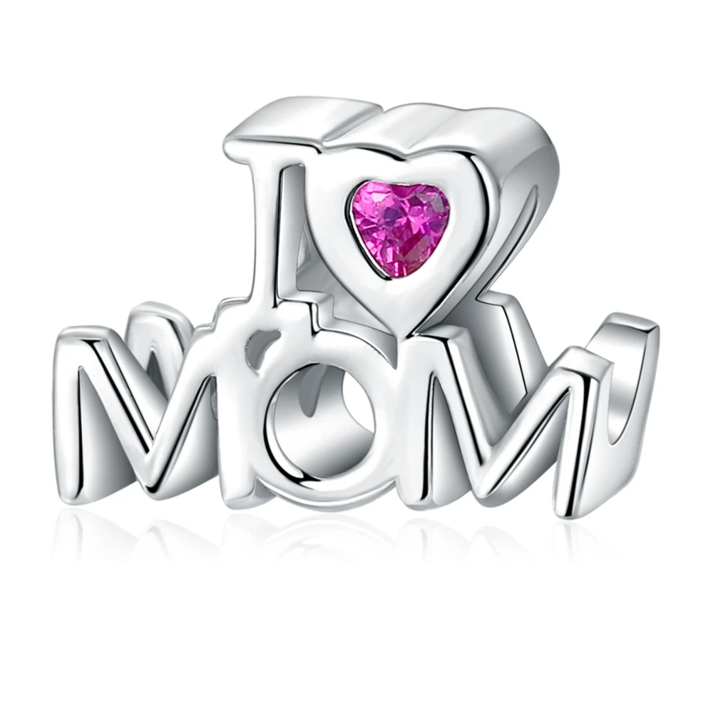 Шаг вперед 100% Серебро 925 пробы I Love Mom Модный Оригинальный Шарм Кулон для браслета