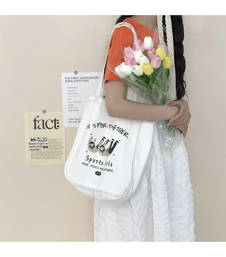Youda/женские холщовые сумки с мультяшным принтом, сумка на плечо, Большая вместительная сумка для покупок, модная повседневная Стильная Милая Сумка-тоут для девочек