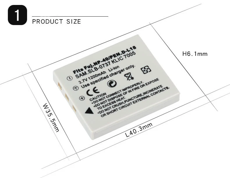 Dinto 1200 мА/ч, Камера аккумулятор для Fujifilm NP-40N NP-40 NP 40 NP40 для BENQ DLI-102 PENTAX D-LI8 D-Li85 SLB-0737 KODAK KLIC-7005