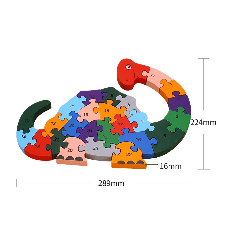 Детский деревянный ребенок игрушки Алфавит A-Z номер 1-26 строительные блоки головоломка динозавр жираф слон формы Игры развивающие игрушки