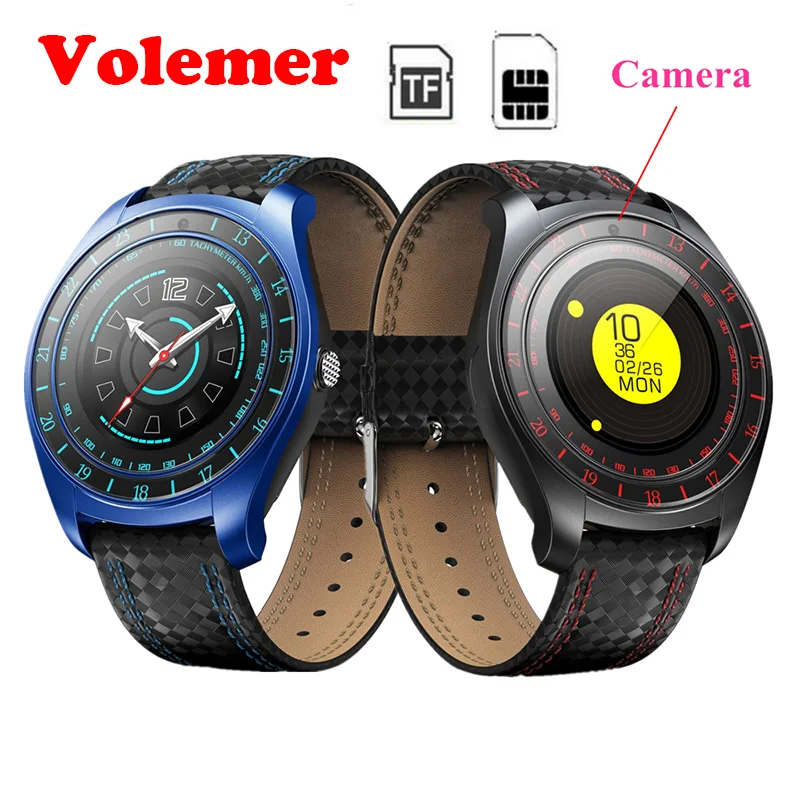 

Volemer Smart Watch V10 Heart Rate Monitor Bluetooth Pedometer With Camera Support SIM TF Card Sports Wristwatch Android Phone