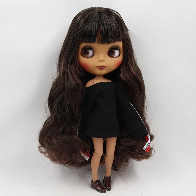 ICY DBS Blyth doll 1/6 bjd black mix brown hair joint body 30cm doll custom doll DIY anime girls 4