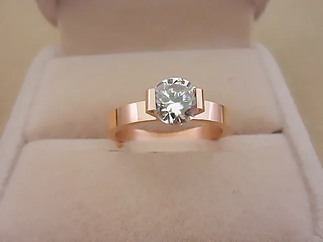 

Unfailing 14K 585 Rose Gold Lovely Graceful 1Ct Wedding Ring for Women Bonzer Design Lovely Anniversary Gift