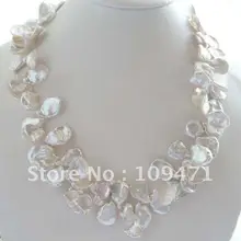 2" 3row натуральный 30 мм белый Кеши зерновой жемчуг ожерелье