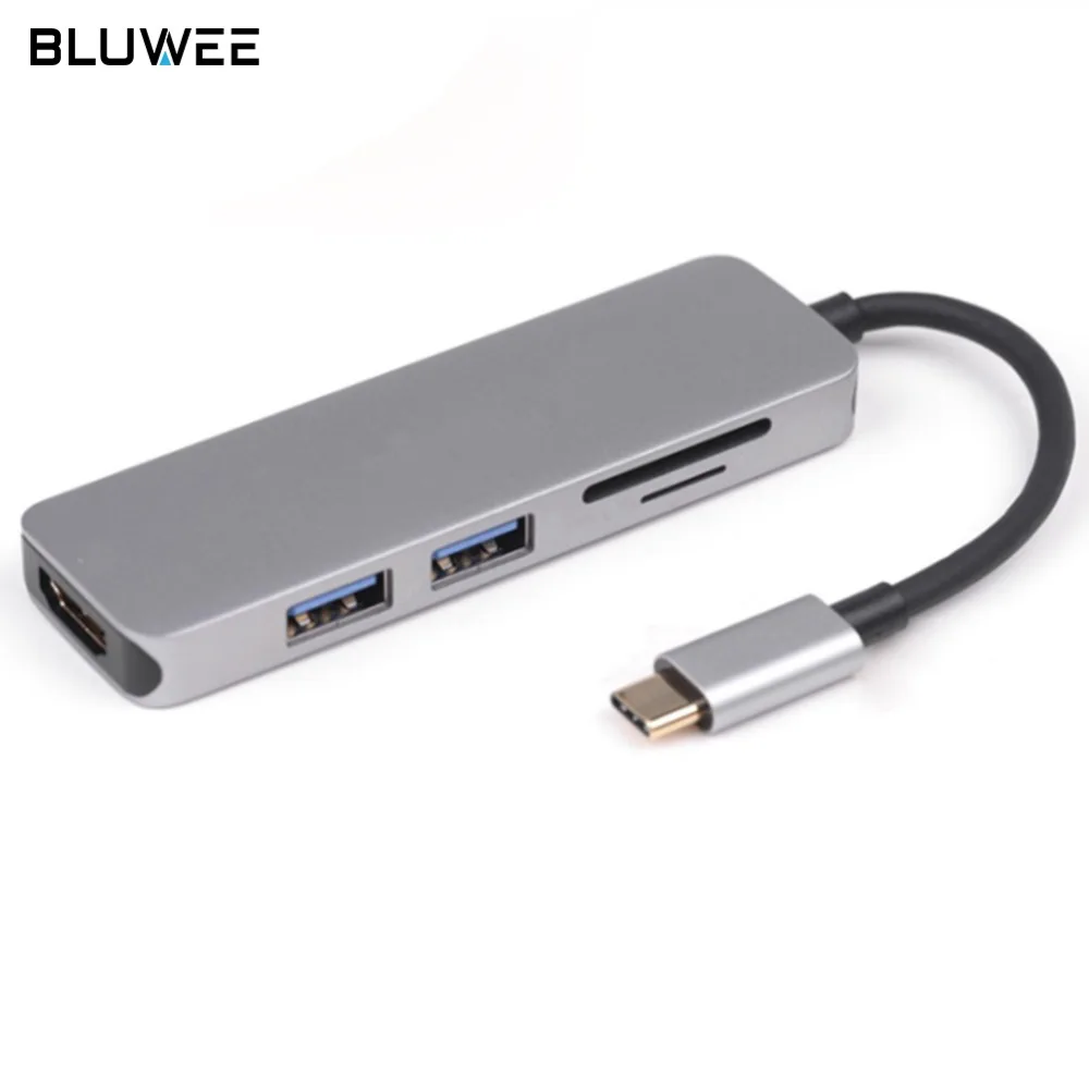 5 в 1 концентратор USB Type C адаптер конвертер с 4K HDMI SD/TF кардридер и 2 3 0 порта для MacBook
