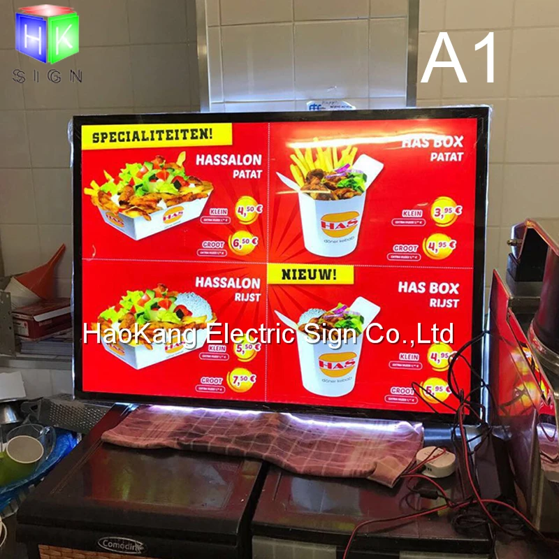 

acrylic backlit box frame sign led board advertising display menu board