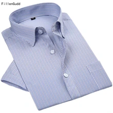 FillenGudd полосатые летние стильные рубашки с коротким рукавом мужские повседневные рубашки винтажные мужские блузки импортная одежда высокого качества DAT