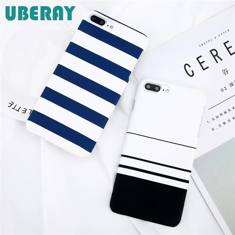 Чехол для телефона UBERAY iPhone X XR XS Max 8 7 6 6s Plus 5 искусственные модные черно белые