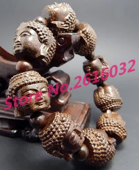 

Excellent hand-carved Chinese carved Guanyin rosary beads to ward off evil hand carved bracelet 9, free shipping