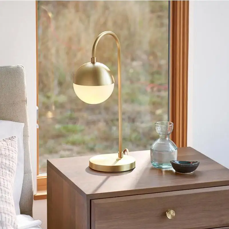 

study led learning desk Lights Bedroom home office full copper work table Lamp French restaurant standing Lamp Abajur Tafellamp