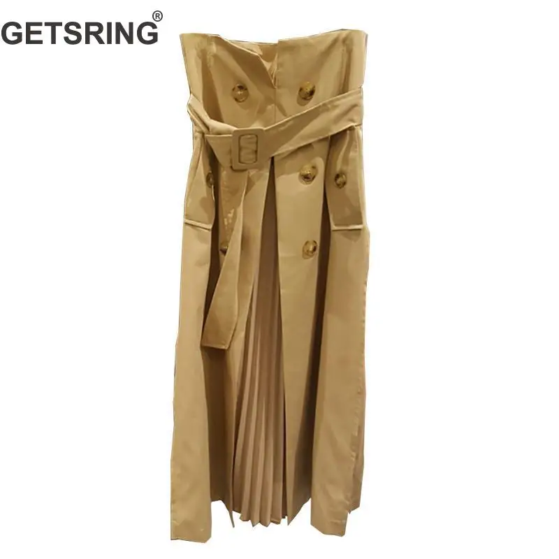 

GETSRING Women Skirt Cotton High Waist Irregular Skirts All Match Skirt Long Black Fashionable Ladies Summer Skirts 2019 Khaki