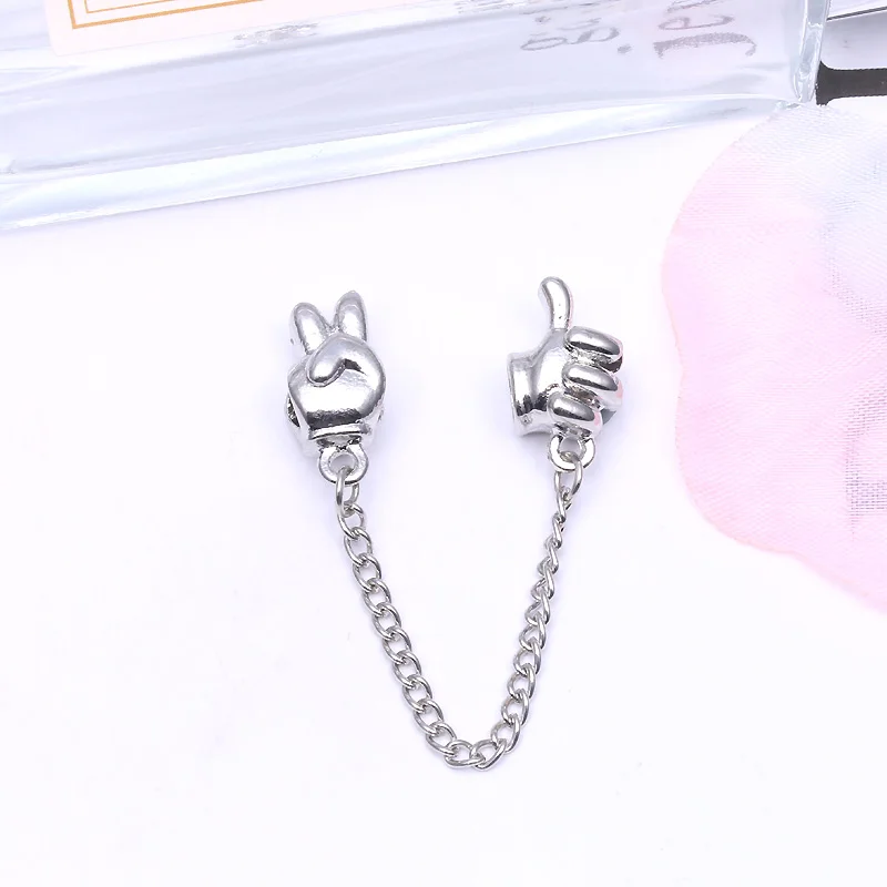 Boosbiy Hot Sale European Fashion Mickey's Gesture Safety Chain Fits Personality DIY Btacelet For Women Beading Jewelry