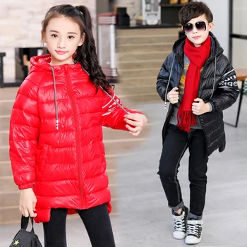 

JMFFY Children's Outerwear&Coat Boy Girl Cold 2019 Winter Warm Hooded Coat Children Cotton-Padded Clothes Boys Down Jackets 6-15