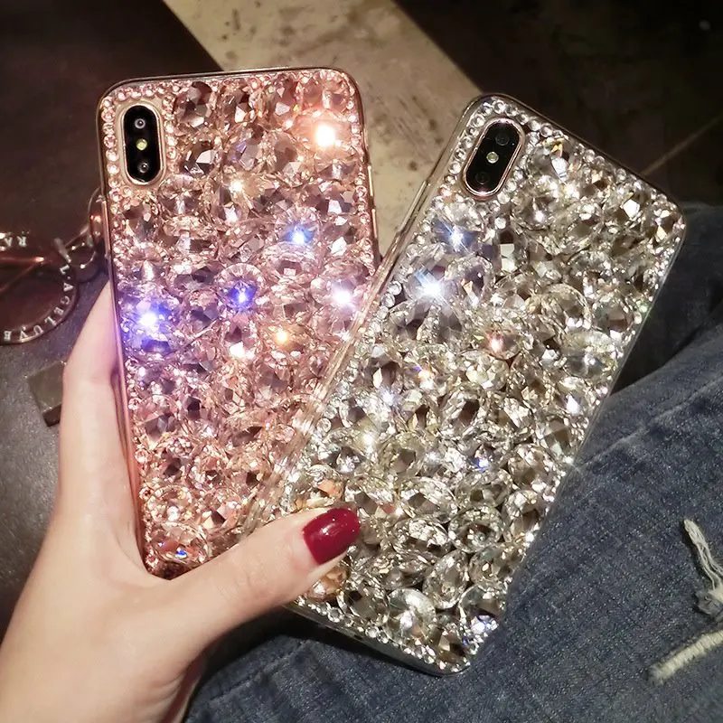 

Fashion Bling Crystal Diamond Case Cover For Iphone 11 Pro XS Max XR X 8 7 6S Plus Samsung Galaxy Note 10 9 8 S10/9/8 Plus S10E