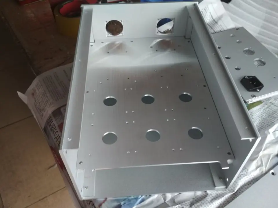 Dual UV meter Full Aluminum power amplifier Box Enclosure AMP Case DIY
