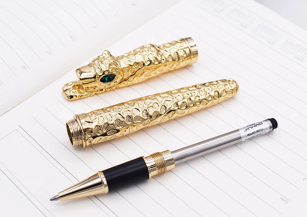 Новинка Jinhao Cheetah полностью Металлическая Золотая шариковая ручка роскошная