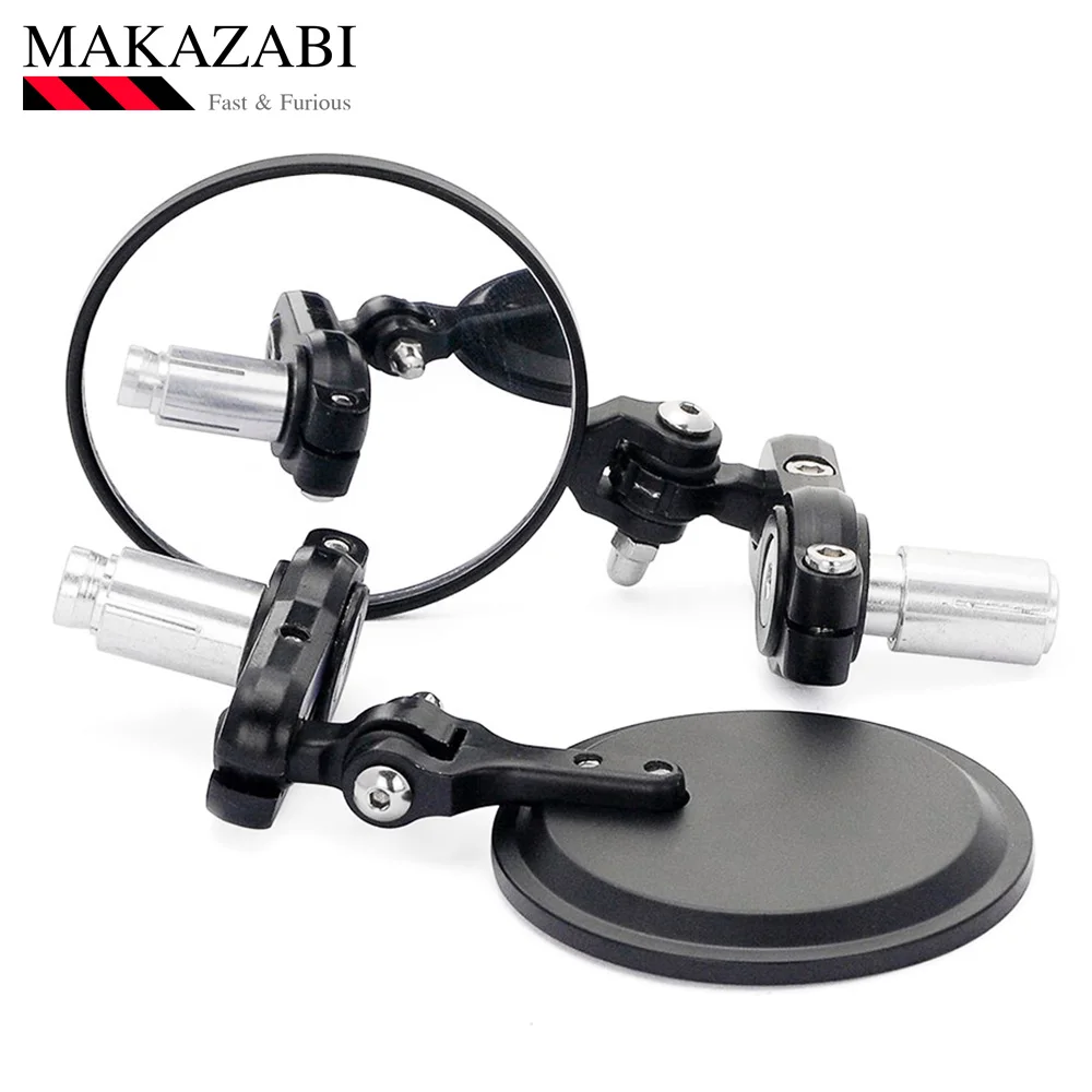 

Motorcycle Mirror Aluminum Black Handle Bar End Rearview Side Mirrors