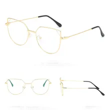 Новые дизайнерские женские очки оправы для оптики Metal Cat глаз, стекло es Frame лучей прозрачные линзы Eyeware черный, серебристый цвет золото глаз, стекло