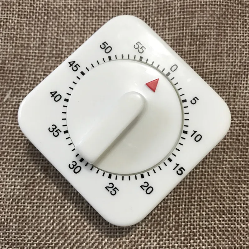 New Arrival Novelty White Square 60 Minutes Mechanical Timer Reminder