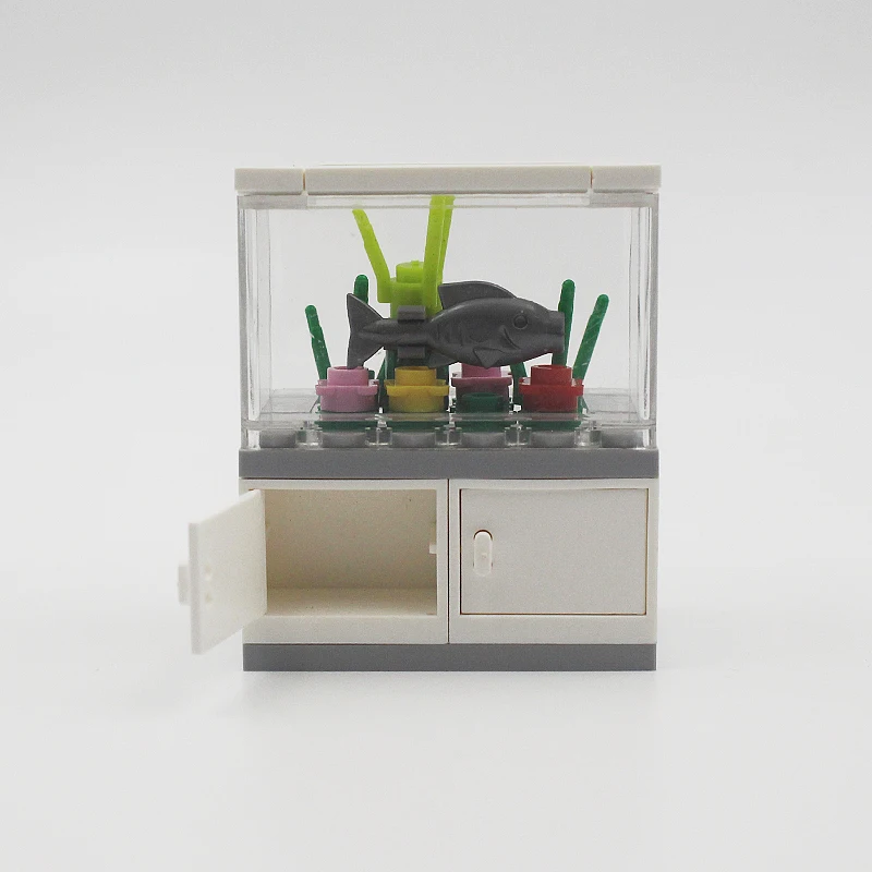 Single Fish Case Box Grass Fish Tank Building Blocks Bricks Legoingly MOC Accessories Parts Kits Set DIY Gifts Toys for Kids (5)